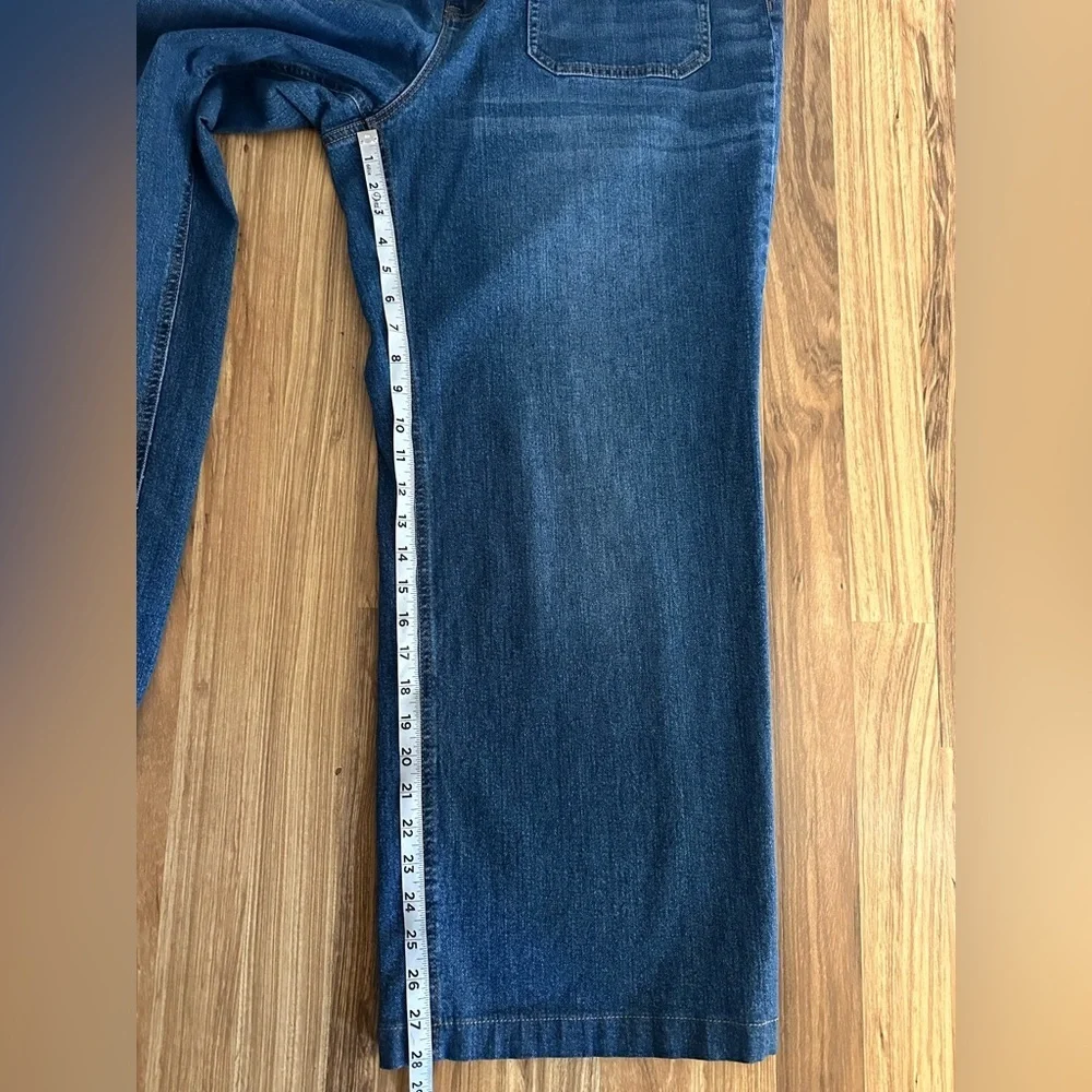 Jessica Simpson Tease High Rise Wide Leg Jeans Patch Pocket Plus Size 18 W
